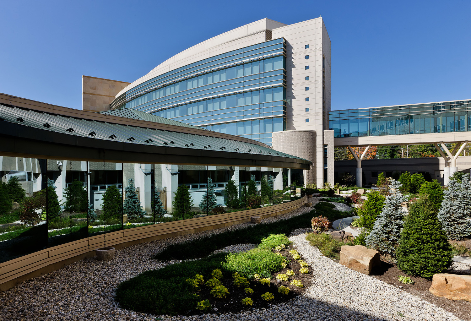 Healing garden outside medical center